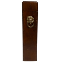 Load image into Gallery viewer, Tall Wooden Match Holder with Lion Head Detail