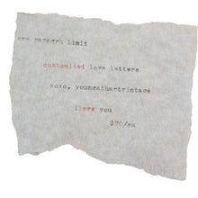 Load image into Gallery viewer, Custom Type Written Letter