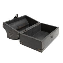 Load image into Gallery viewer, Primitive Vintage Black Wooden Lockbox
