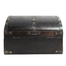 Load image into Gallery viewer, Primitive Vintage Black Wooden Lockbox
