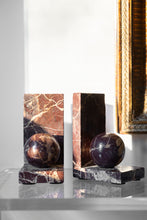 Load image into Gallery viewer, Mid-Century Marble Sphere Bookends | Architectural Stone Pair
