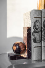 Load image into Gallery viewer, Mid-Century Marble Sphere Bookends | Architectural Stone Pair
