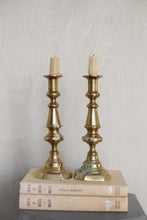 Load image into Gallery viewer, Pair of Antique Brass Candle Holders
