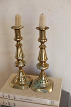 Load image into Gallery viewer, Pair of Antique Brass Candle Holders
