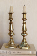 Load image into Gallery viewer, Pair of Antique Brass Candle Holders
