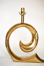 Load image into Gallery viewer, 1970's Pierre Cardin Style Logo Brass Table Lamp by Erwin Lambeth
