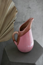 Load image into Gallery viewer, Vintage Pink and Brown Drip Pitcher
